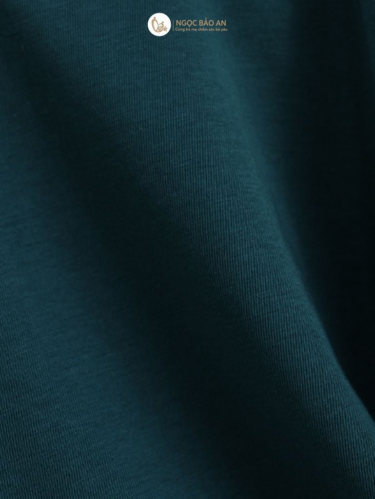 [M&B] Áo thun trơn cotton tay ngắn xanh rêu co giãn 4c từ 6 tháng đến 6 tuổi