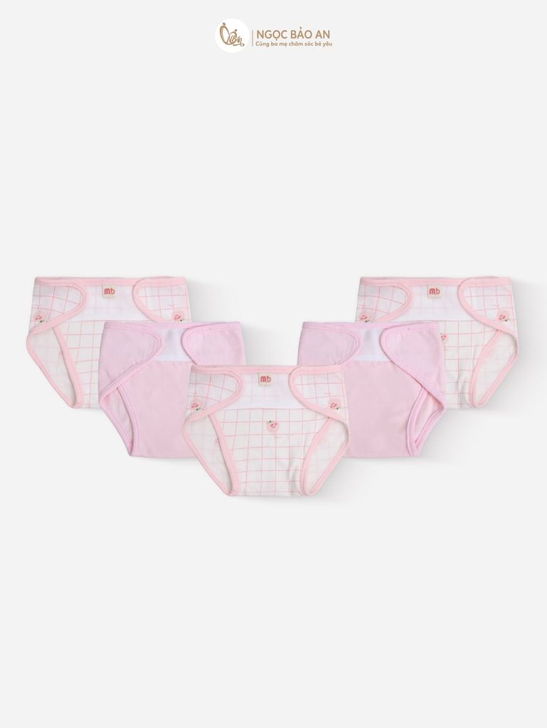 [M&B] Combo Sơ Sinh cotton M&B tone Hồng in hình họa tiết đầy đủ phụ kiện cho bé (Combo Sơ Sinh cotton 2025)