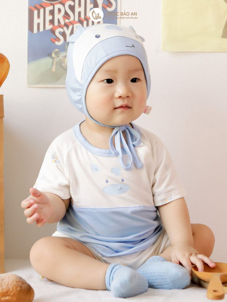 [M&B] Bộ ngắn cài vai Ngựa Xanh PM (NB-24m) [CBSSVISCOSE]