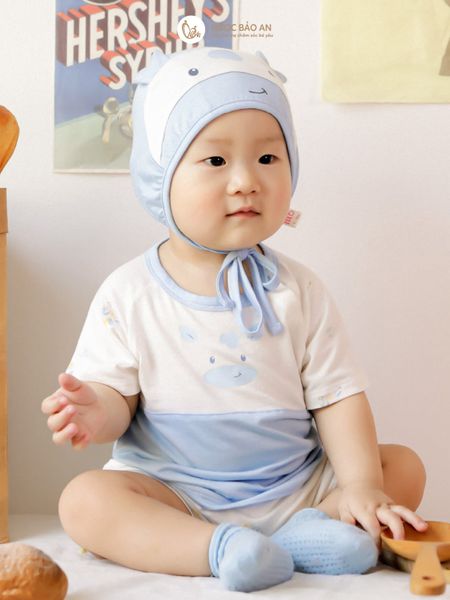 [M&B] Bộ ngắn cài vai Ngựa Xanh PM (NB-24m) [CBSSVISCOSE]