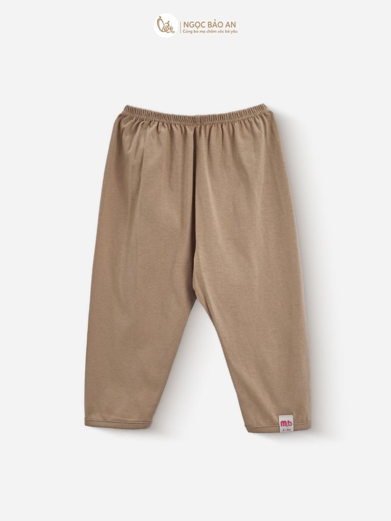 [M&B] Bộ tay dài cài bên tone Nâu cotton M&B cho bé (Combo Sơ Sinh Cotton 2025)