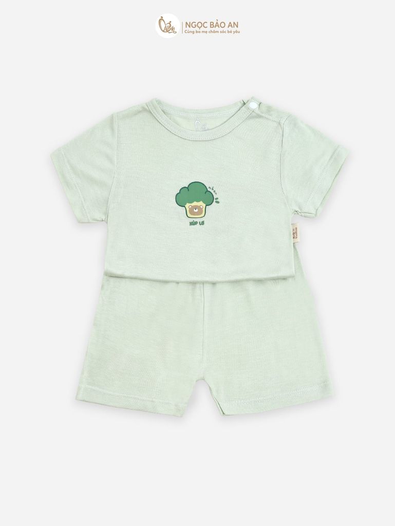 [HONEY] Bộ tay ngắn rayon 2c họa tiết dễ thương cho bé