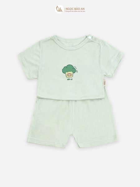 [HONEY] Bộ tay ngắn rayon 2 chiều súp lơ