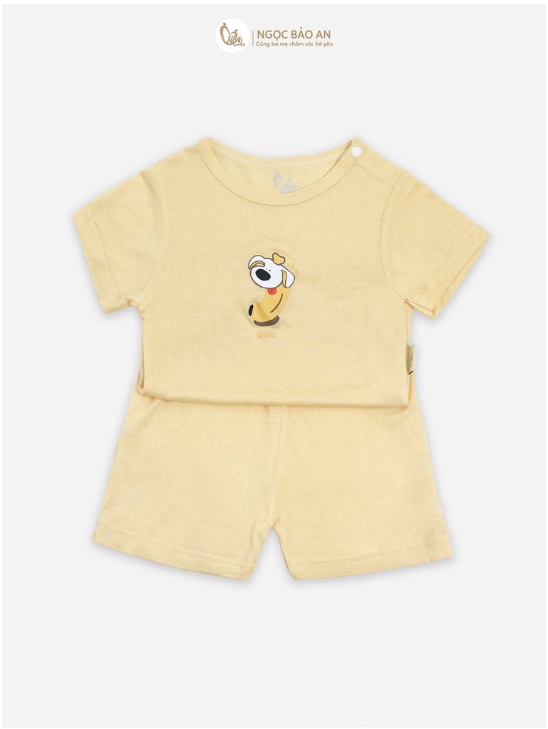 [HONEY] Bộ tay ngắn rayon 2c họa tiết dễ thương cho bé