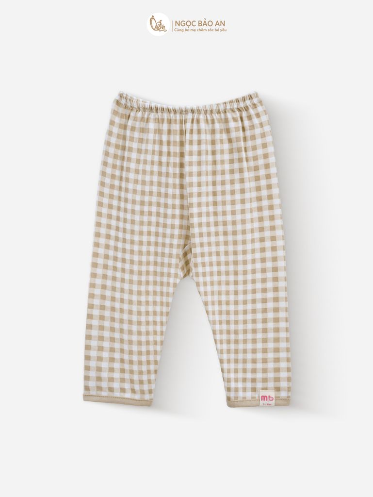 [M&B] Bộ tay dài cài bên tone Nâu cotton M&B cho bé (Combo Sơ Sinh Cotton 2025)