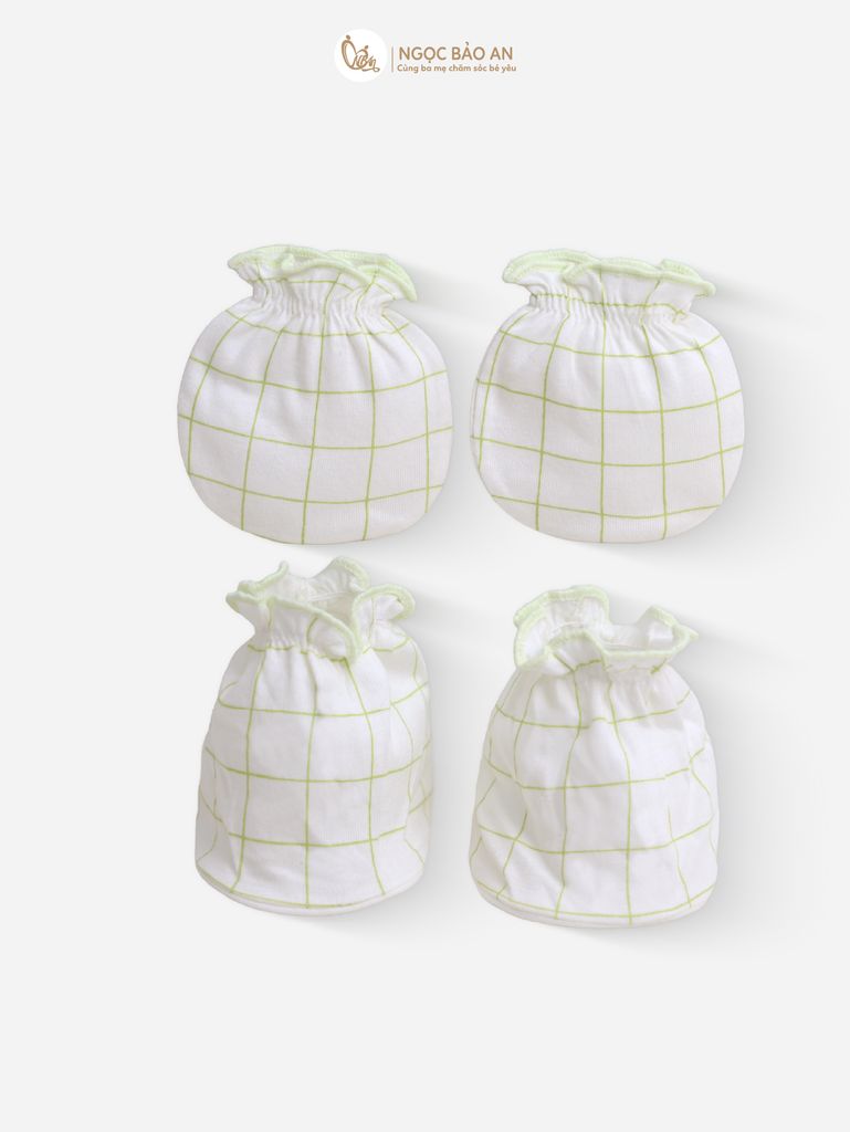[M&B] Bộ bao tay chân cotton M&B sơ sinh họa tiết Củ Cải & Ốc Sên cho bé (Combo sơ sinh cotton 2025)