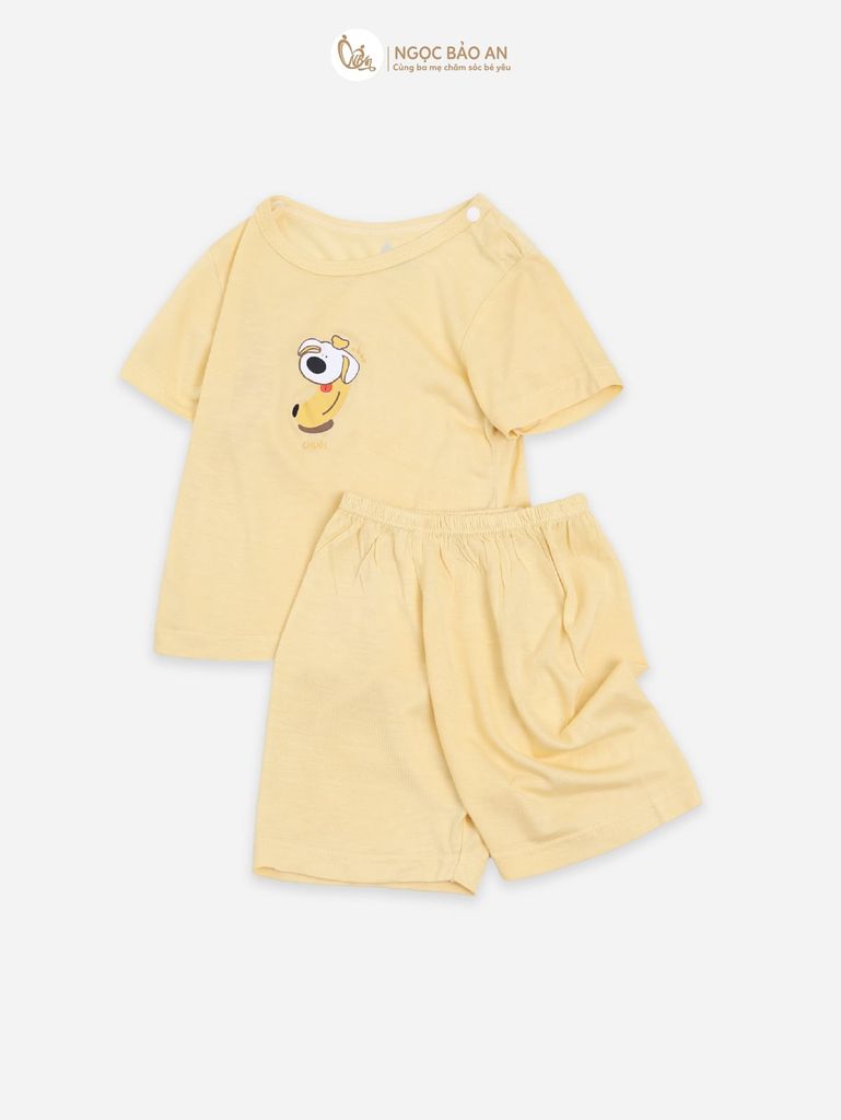 [HONEY] Bộ tay ngắn rayon 2c họa tiết dễ thương cho bé