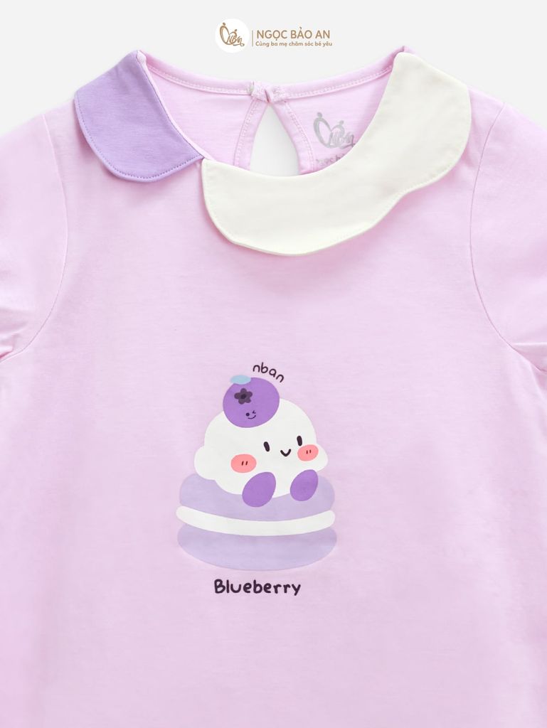 [M&B] BST CANDY: Body đùi tay ngắn cotton M&b cho bé (Blueberry)