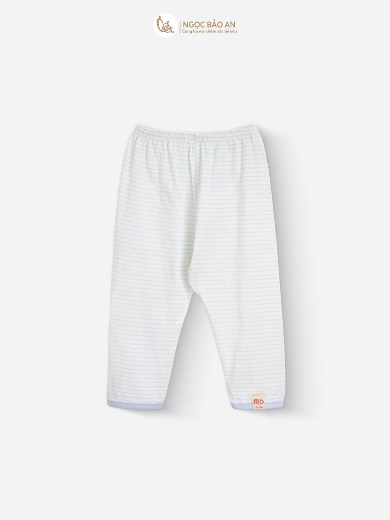 [M&B] Bộ tay dài cài bên tone Xanh cotton M&B cho bé (Combo Sơ Sinh Cotton 2025)