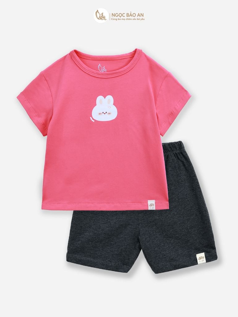 [NGỌC BẢO AN KIDS] Bộ lửng tay ngắn cotton co giãn 4 chiều NBAn Kids cho bé (1-3 tuổi)