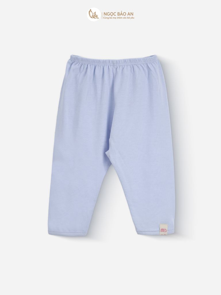 [M&B] Bộ tay dài cài bên tone Xanh cotton M&B cho bé (Combo Sơ Sinh Cotton 2025)