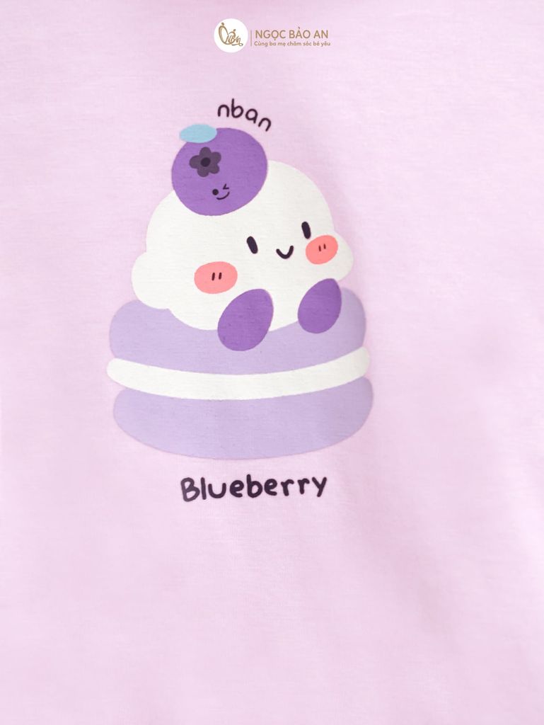 [M&B] BST CANDY: Body đùi tay ngắn cotton M&b cho bé (Blueberry)