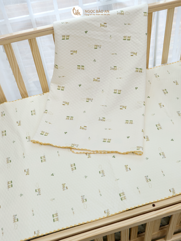 [M&B]Ga trải nệm sợi tre chần bông chống thấm M&B mềm mại in hình cho bé ( 60x120cm)