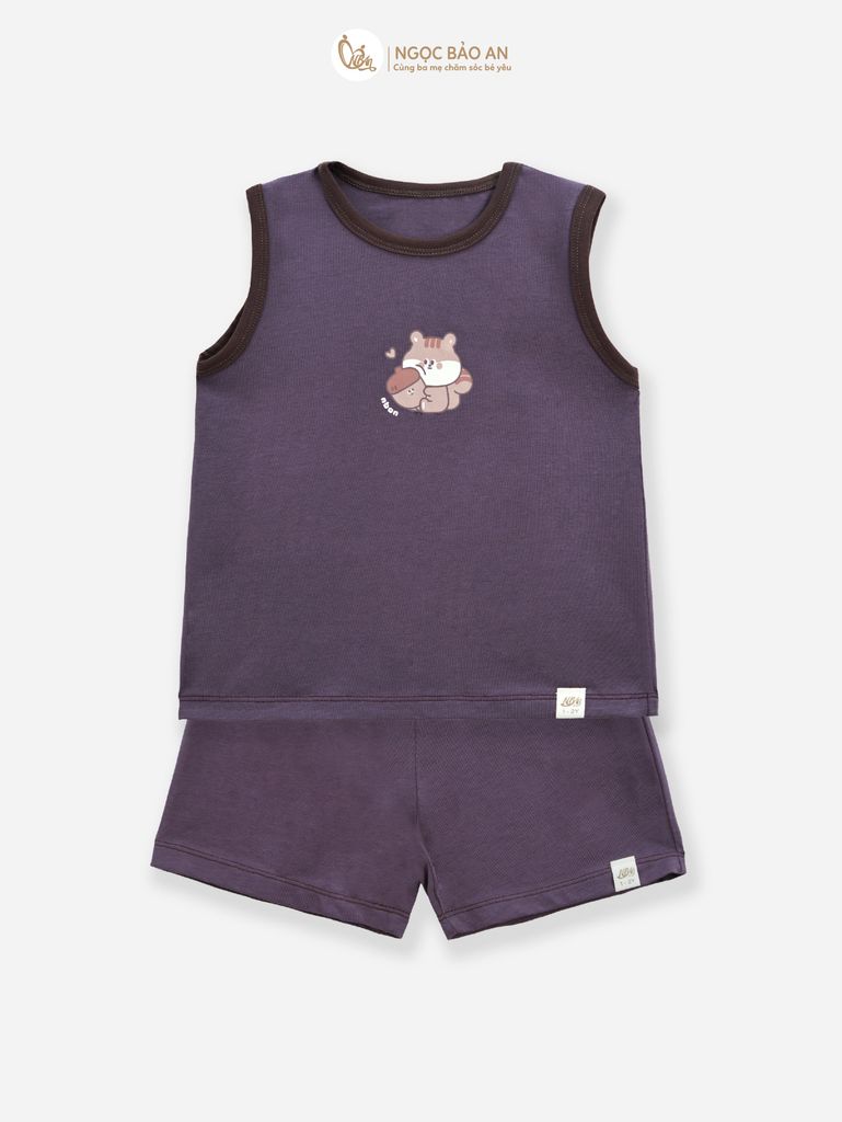 [NGỌC BẢO AN KIDS] Bộ sát nách thể thao cotton co giãn 4 chiều NBAn Kids cho bé (1-3 tuổi)