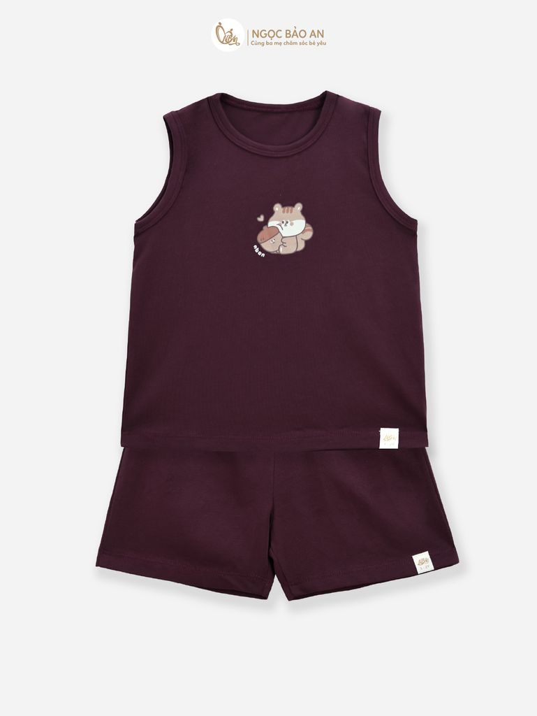 [NGỌC BẢO AN KIDS] Bộ sát nách thể thao cotton co giãn 4 chiều NBAn Kids cho bé (1-3 tuổi)