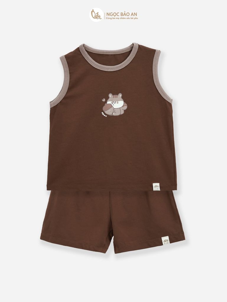 [NGỌC BẢO AN KIDS] Bộ sát nách thể thao cotton co giãn 4 chiều NBAn Kids cho bé (1-3 tuổi)