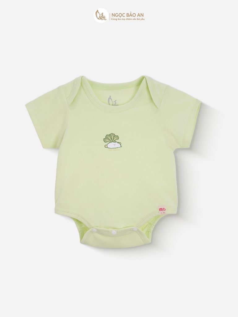 [M&B] Bodychip tay ngắn tone Xanh Bơ cotton M&B cho bé (Combo Sơ Sinh Cotton 2025)