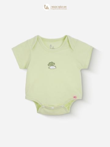 [M&B] Bodychip tay ngắn tone Xanh Bơ cotton M&B cho bé (Combo Sơ Sinh Cotton 2025)