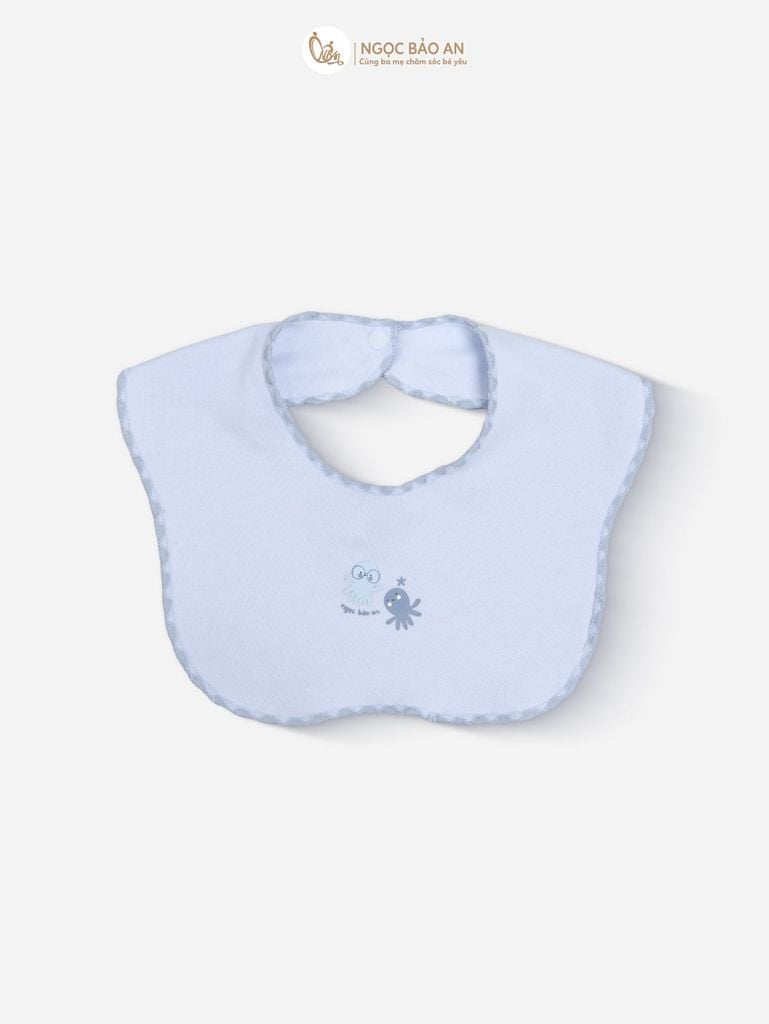 [M&B] Set 2 yếm nút cotton rùa và bạch tuộc xanh