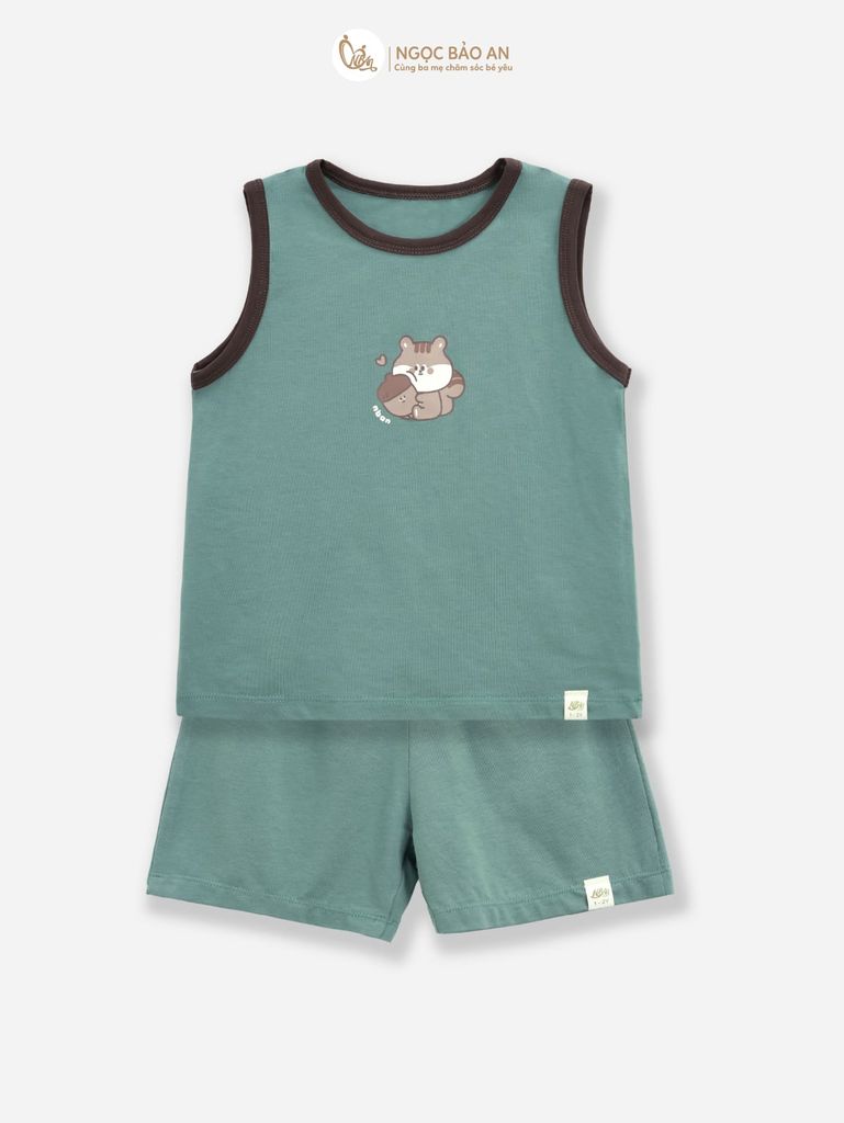 [NGỌC BẢO AN KIDS] Bộ sát nách thể thao cotton co giãn 4 chiều NBAn Kids cho bé (1-3 tuổi)