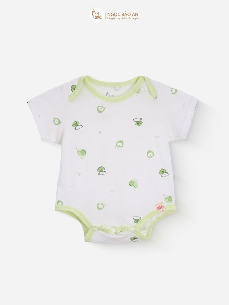 [M&B] Bodychip tay ngắn tone Xanh Bơ cotton M&B cho bé (Combo Sơ Sinh Cotton 2025)