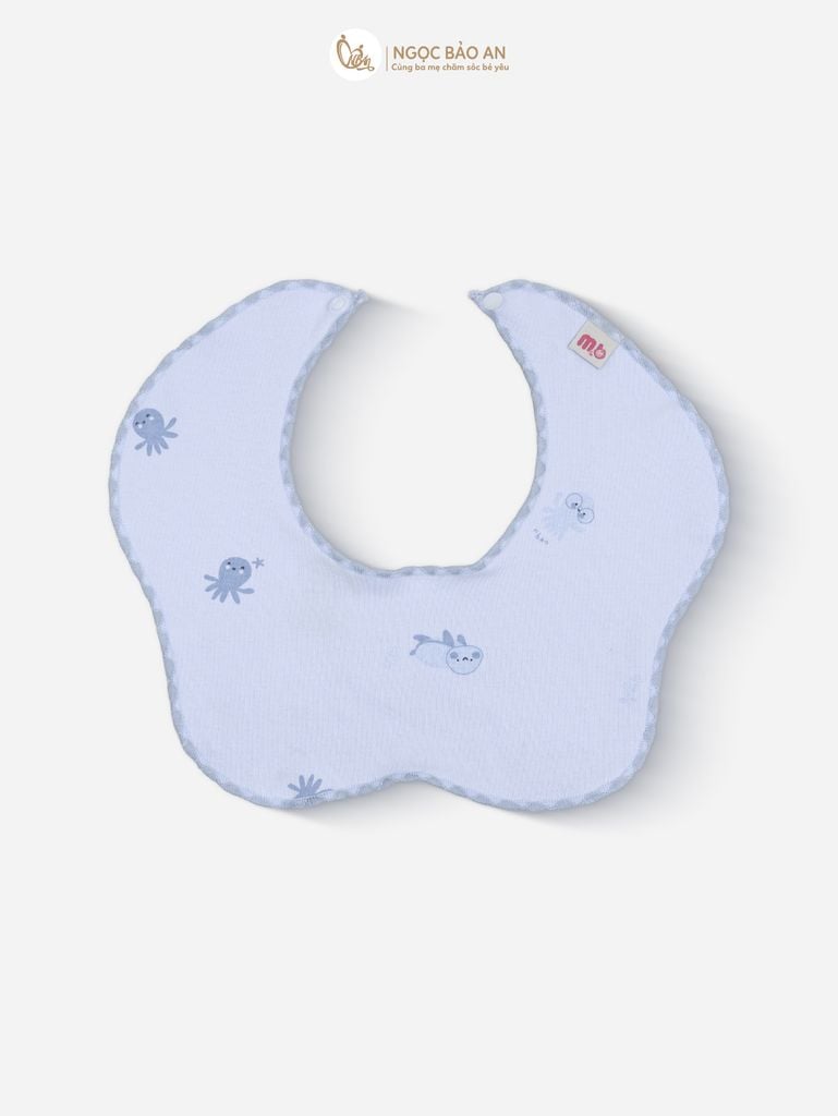 [M&B] Set 2 yếm nút cotton rùa và bạch tuộc xanh