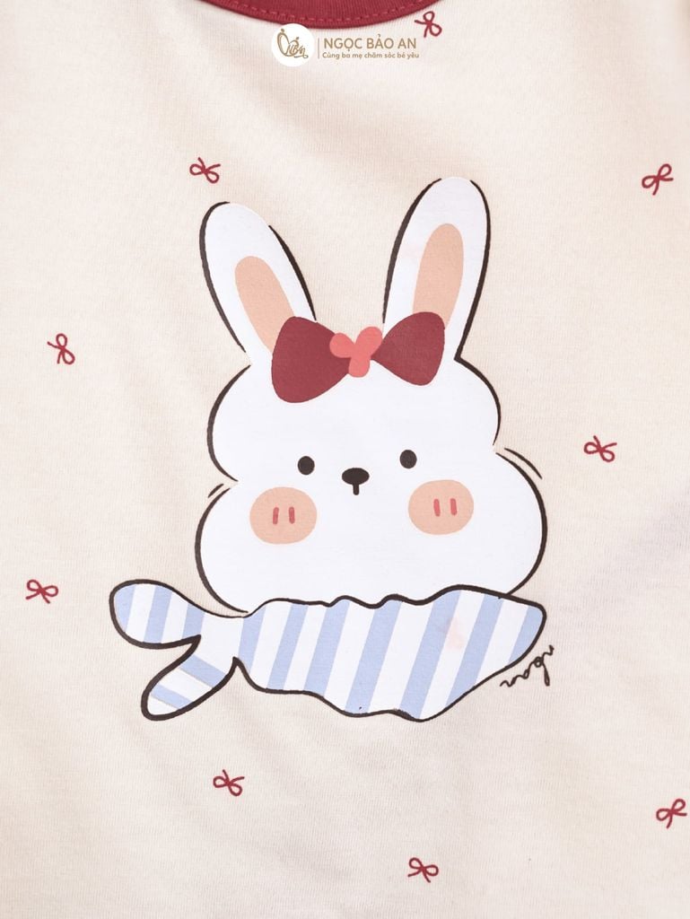 [M&B] BST THỎ MƠ: Set áo cánh tiên + chân váy đỏ xòe cotton M&b cho bé gái (Thỏ Mơ)
