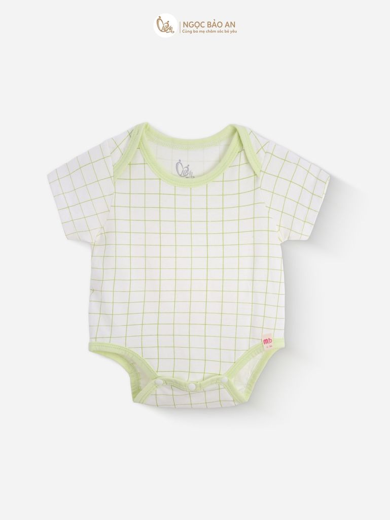 [M&B] Bodychip tay ngắn tone Xanh Bơ cotton M&B cho bé (Combo Sơ Sinh Cotton 2025)