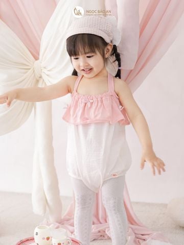 [M&B] BST PINK GIRL: Bodychip 2 dây Caro hồng