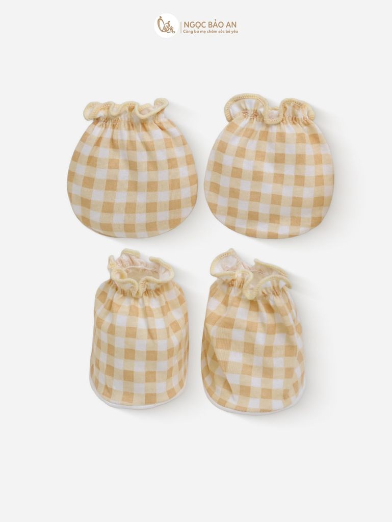 [M&B] Bộ bao tay chân cotton M&B sơ sinh họa tiết Gấu Bread cho bé (Combo sơ sinh cotton 2025)