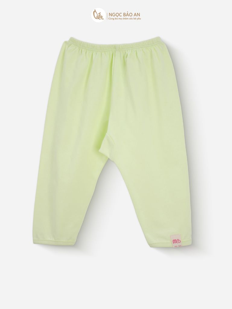 [M&B] Bộ tay dài cài bên tone Xanh Bơ cotton M&B cho bé (Combo Sơ Sinh Cotton 2025)