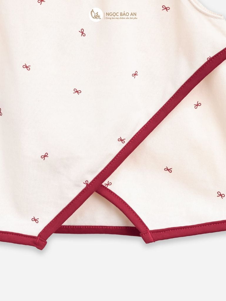 [M&B] BST THỎ MƠ: Set áo cánh tiên + chân váy đỏ xòe cotton M&b cho bé gái (Thỏ Mơ)