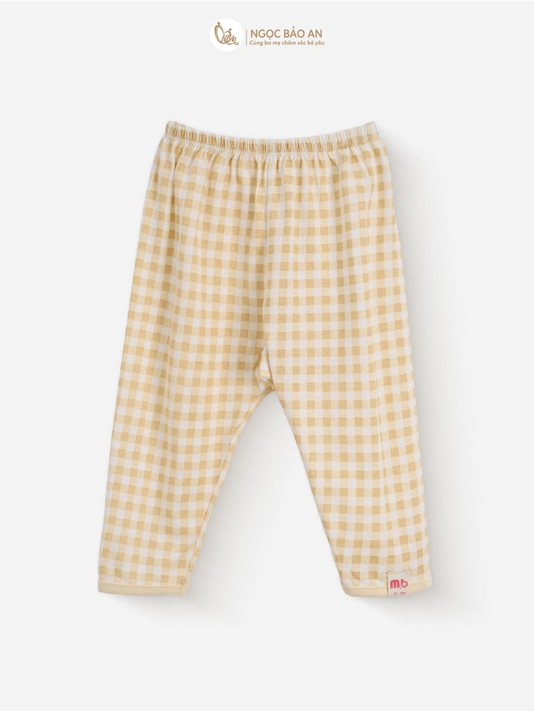 [M&B] Bộ tay dài cài bên tone Vàng cotton M&B cho bé (Combo Sơ Sinh Cotton 2025)