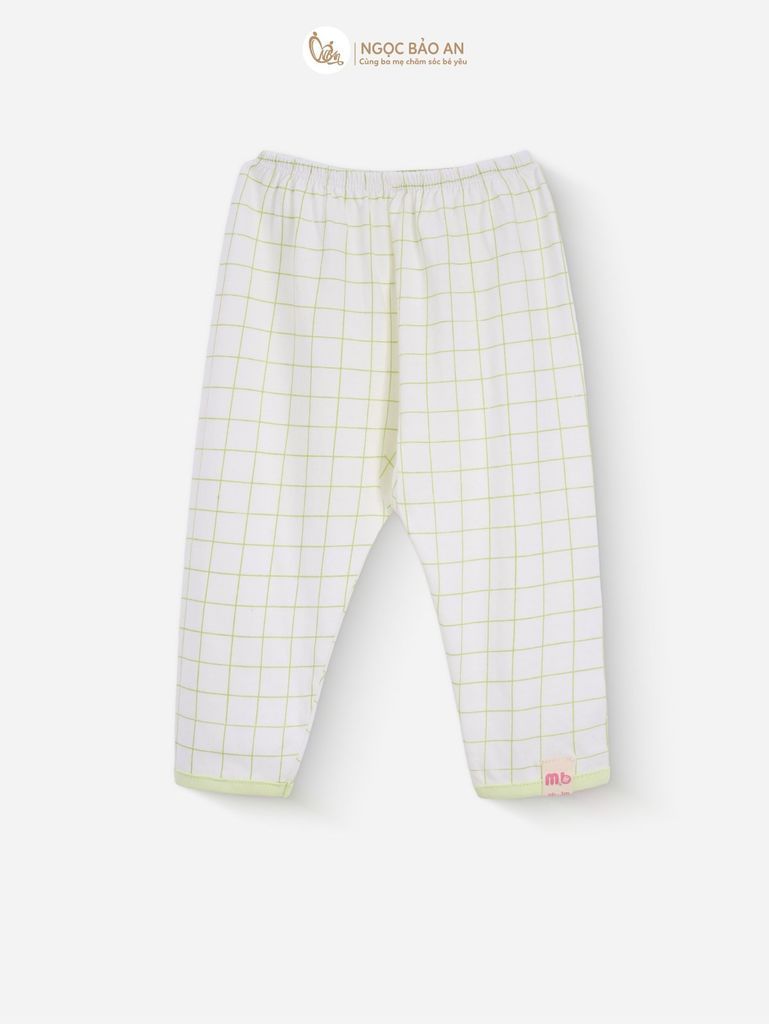 [M&B] Bộ tay dài cài bên tone Xanh Bơ cotton M&B cho bé (Combo Sơ Sinh Cotton 2025)