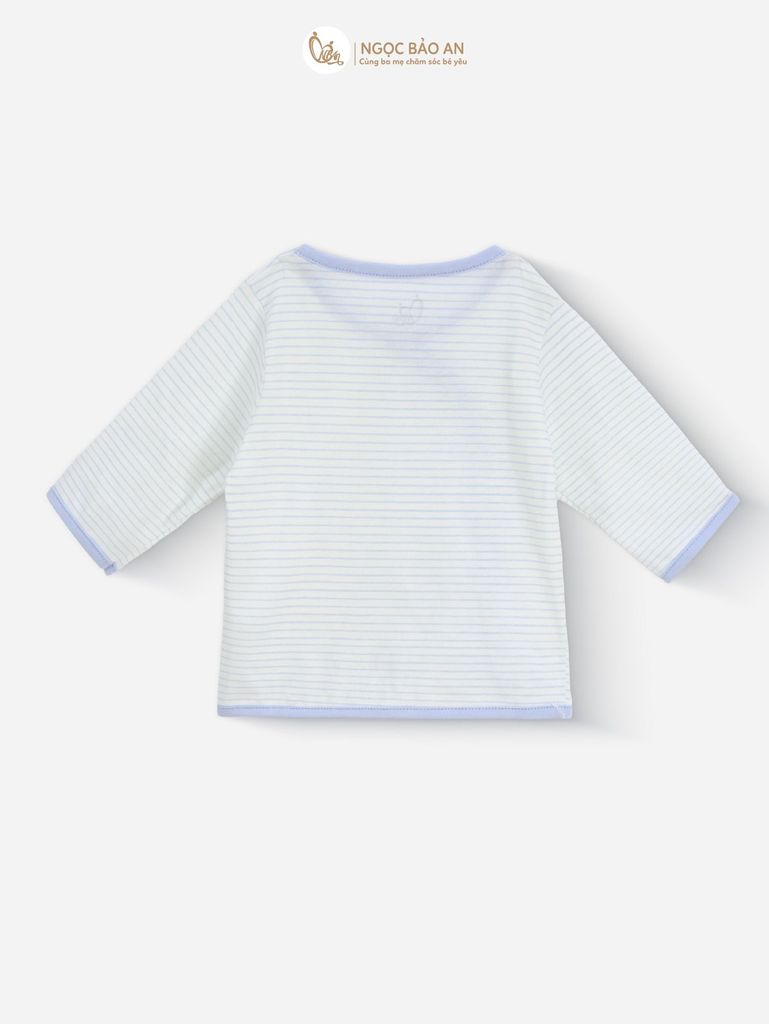 [M&B] Bộ tay dài cài bên tone Xanh cotton M&B cho bé (Combo Sơ Sinh Cotton 2025)