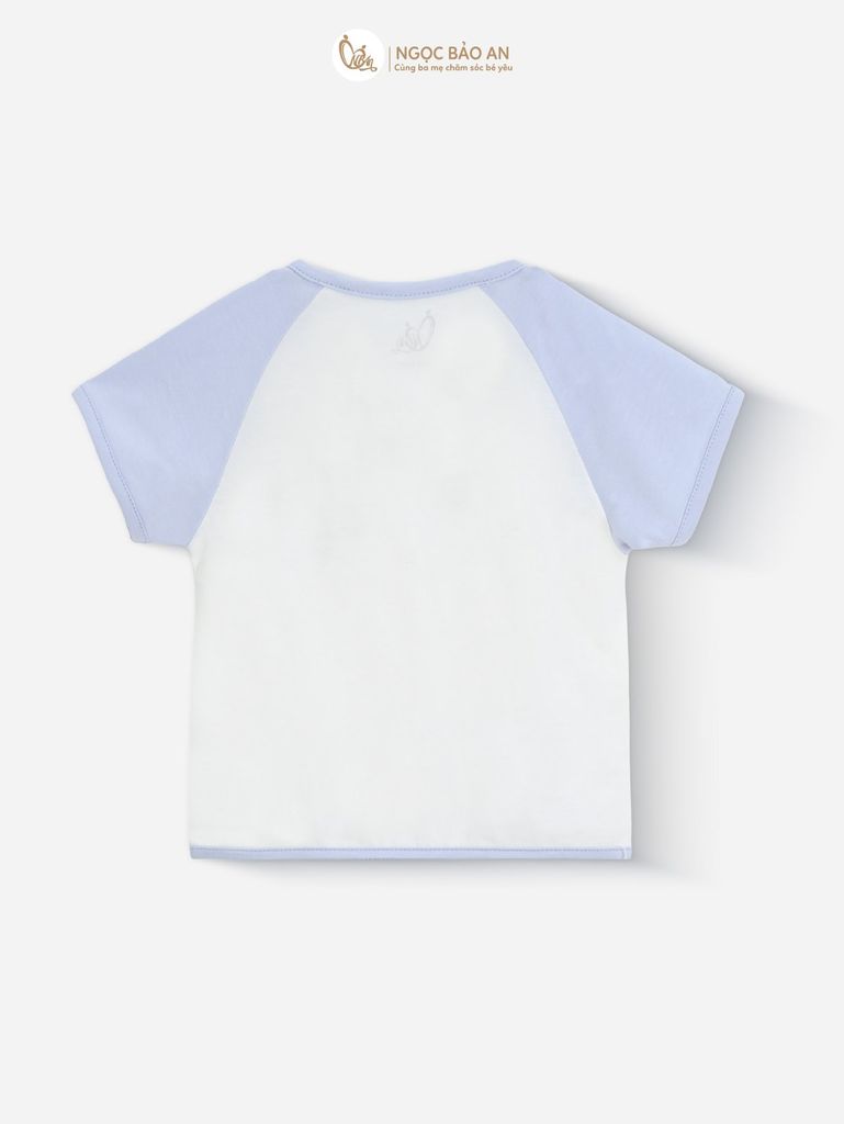 [M&B] Bộ ngắn cài bên tone Xanh cotton M&B cho bé (Combo Sơ Sinh Cotton 2025)