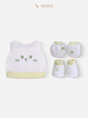 [M&B] Set nón bao tay chân bo cotton sơ sinh ốc sên