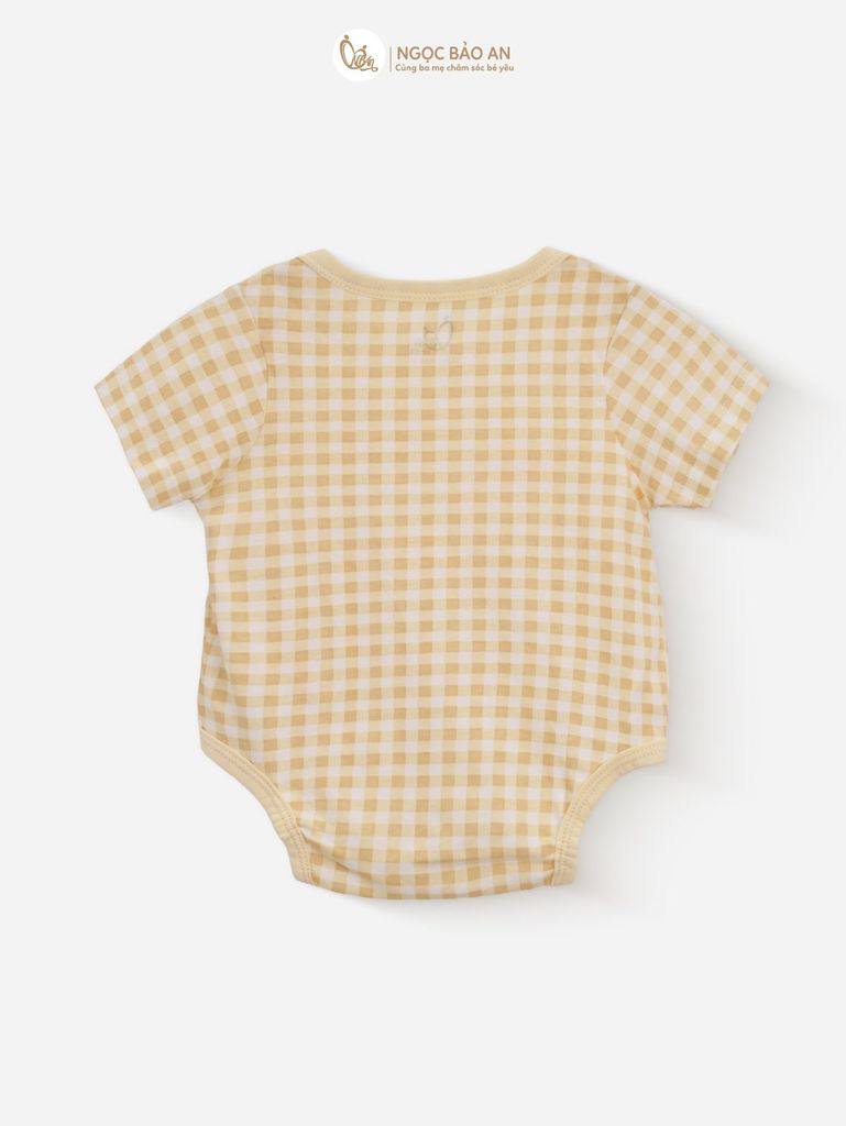 [M&B] Bodychip tay ngắn tone Vàng cotton M&B cho bé (Combo Sơ Sinh Cotton 2025)