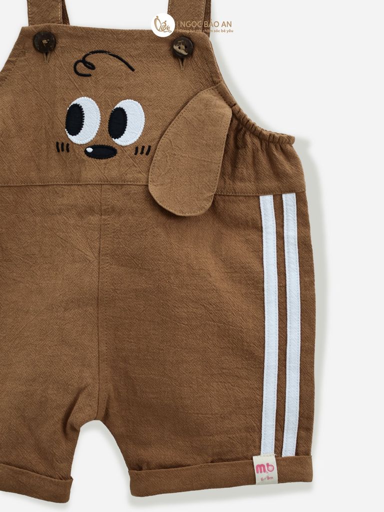 [M&B] BST CÚN: Set áo+yếm cotton M&B (Cún Nâu)