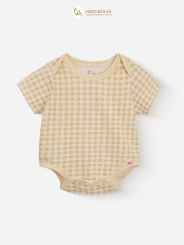 [M&B] Bodychip tay ngắn tone Vàng cotton M&B cho bé (Combo Sơ Sinh Cotton 2025)