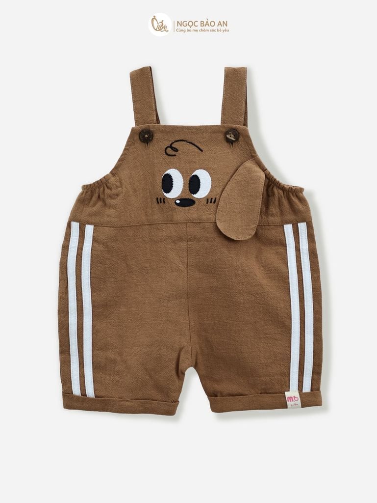 [M&B] BST CÚN: Set áo+yếm cotton M&B (Cún Nâu)
