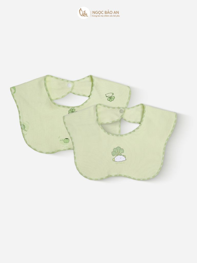 [M&B] Combo Sơ Sinh cotton M&B tone Xanh Bơ in hình họa tiết đầy đủ phụ kiện cho bé (Combo Sơ Sinh cotton 2025)