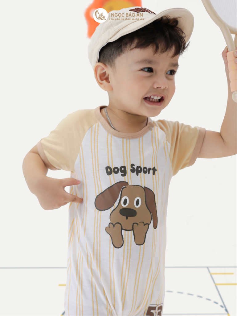 [M&B] BST CÚN: Body đùi tay ngắn cotton M&B (Dog Sport 53)