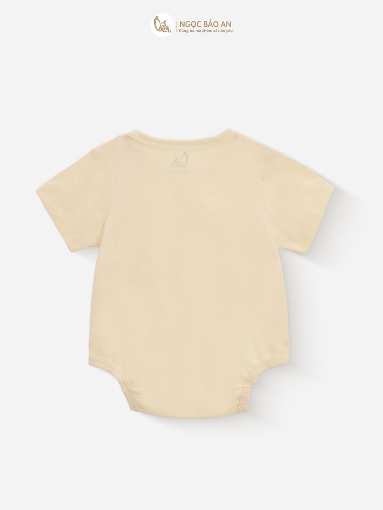 [M&B] Bodychip tay ngắn tone Vàng cotton M&B cho bé (Combo Sơ Sinh Cotton 2025)
