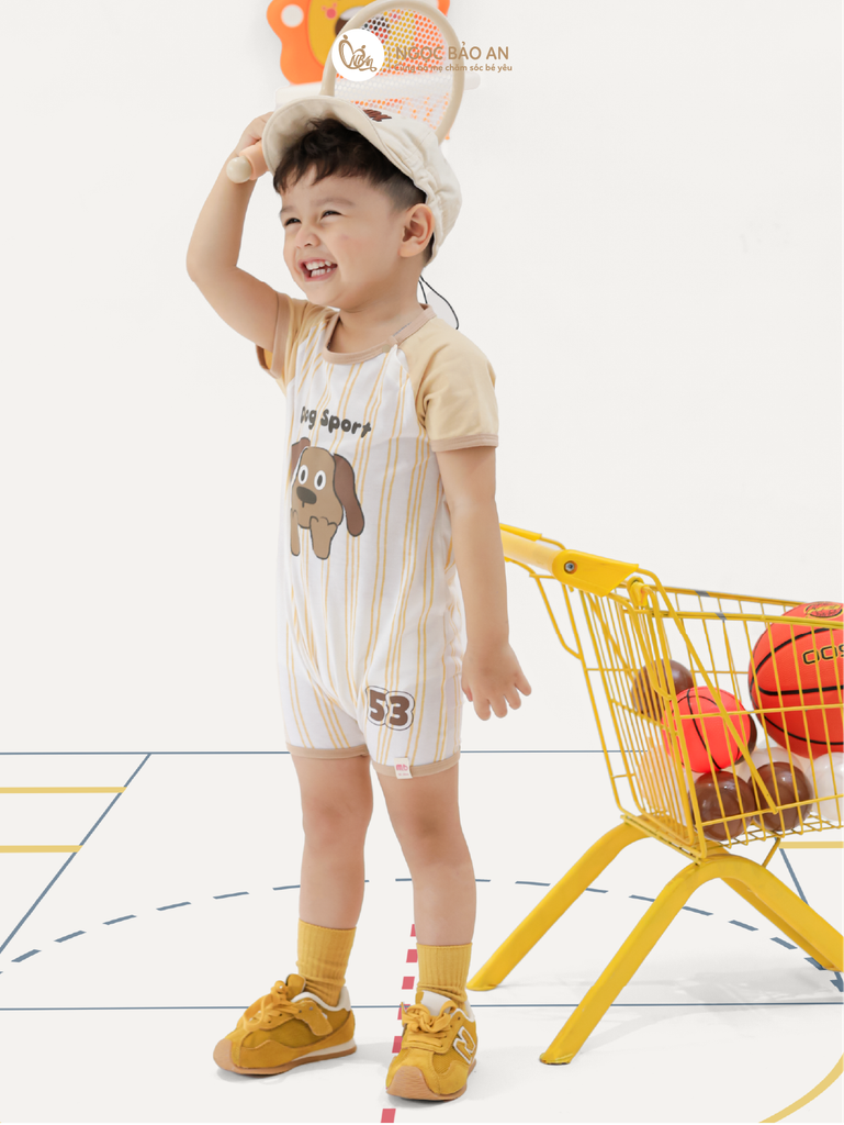 [M&B] BST CÚN: Body đùi tay ngắn cotton M&B (Dog Sport 53)