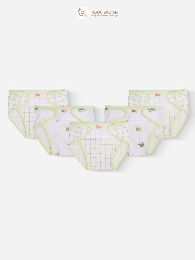 [M&B] Combo Sơ Sinh cotton M&B 5 tone màu in hình họa tiết đầy đủ phụ kiện cho bé (Combo Sơ Sinh cotton 2025)