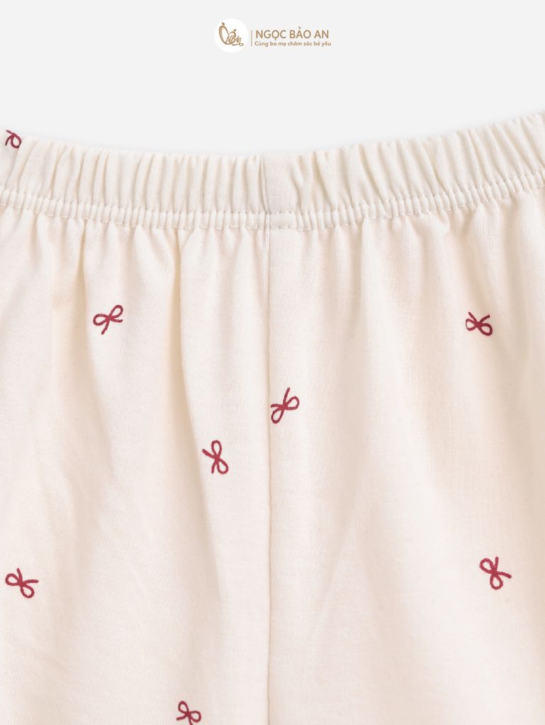 [M&B] BST THỎ MƠ: Set áo cổ yếm quần dài Phối Nơ form rộng cotton M&b cho bé gái