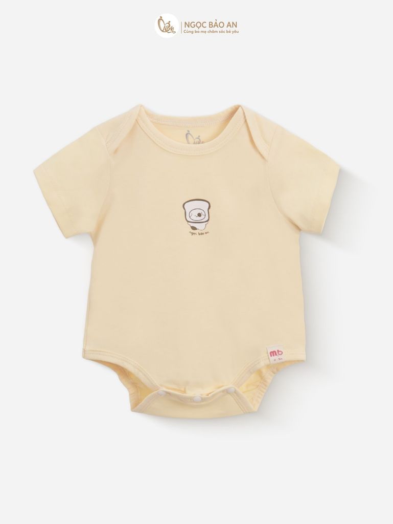[M&B] Bodychip tay ngắn tone Vàng cotton M&B cho bé (Combo Sơ Sinh Cotton 2025)