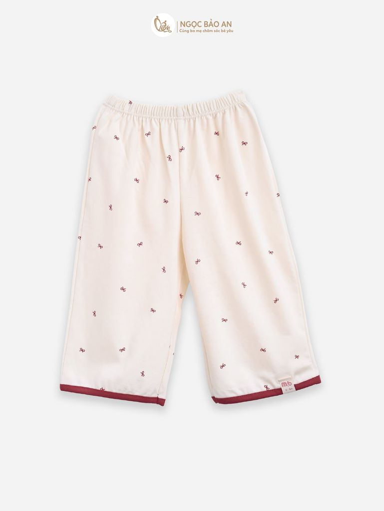 [M&B] BST THỎ MƠ: Set áo cổ yếm quần dài Phối Nơ form rộng cotton M&b cho bé gái