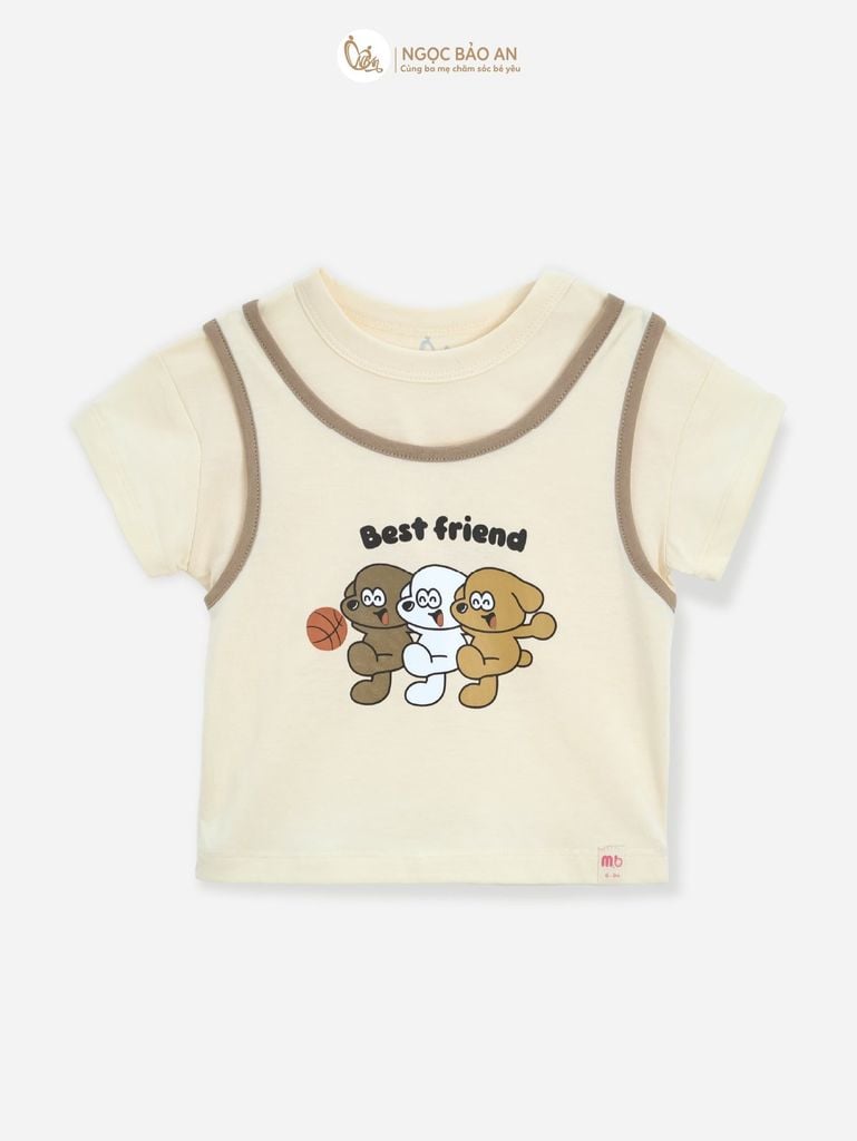 [M&B] BST CÚN: Bộ tay ngắn thể thao cotton M&B (Cún Best Friends 53)